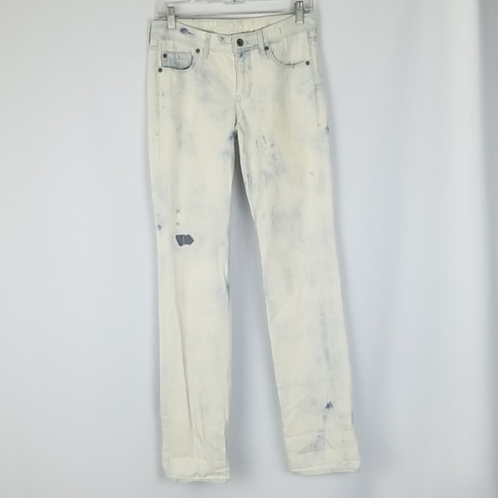 Madewell women 26x34 acid wash straight leg jeans distressed grungecore festival